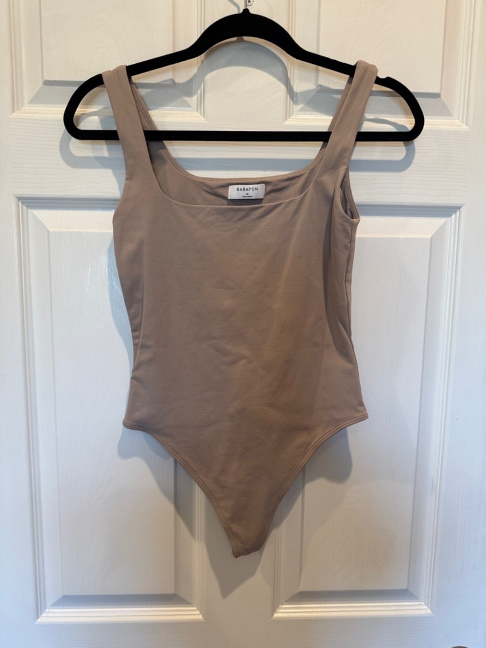Aritzia Babaton Contour Tan Taupe Squareneck Bodysuit Medium